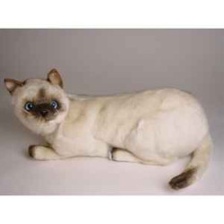 Animaux-Bois-Animaux-Bronzes propose Chat siamois 45 cm peluche animaux allongés réaliste Piutre