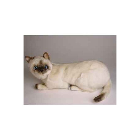 Animaux-Bois-Animaux-Bronzes propose Chat siamois 45 cm peluche animaux allongés réaliste Piutre