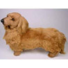 Animaux-Bois-Animaux-Bronzes propose Chien Teckel dachshund, poils longs 60 cm peluche animaux debout réaliste Piutre 2251