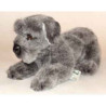 Animaux-Bois-Animaux-Bronzes propose Chien Schnauzer 30 cm peluche animaux allongés réaliste Piutre 1208