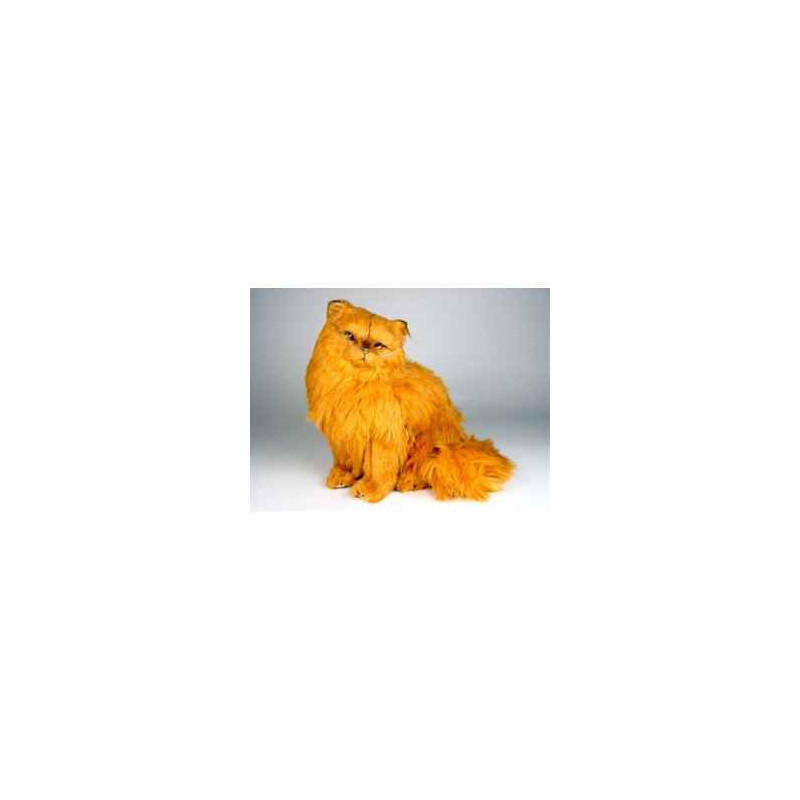 Animaux-Bois-Animaux-Bronzes propose Chat persan roux 40 cm assis réaliste Piutre