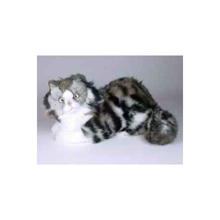 Peluche allongée chat de Norvège 35 cm Piutre   2467