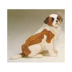 Animaux-Bois-Animaux-Bronzes propose Chien Saint bernard 70 cm assis peluche réaliste Piutre 3228