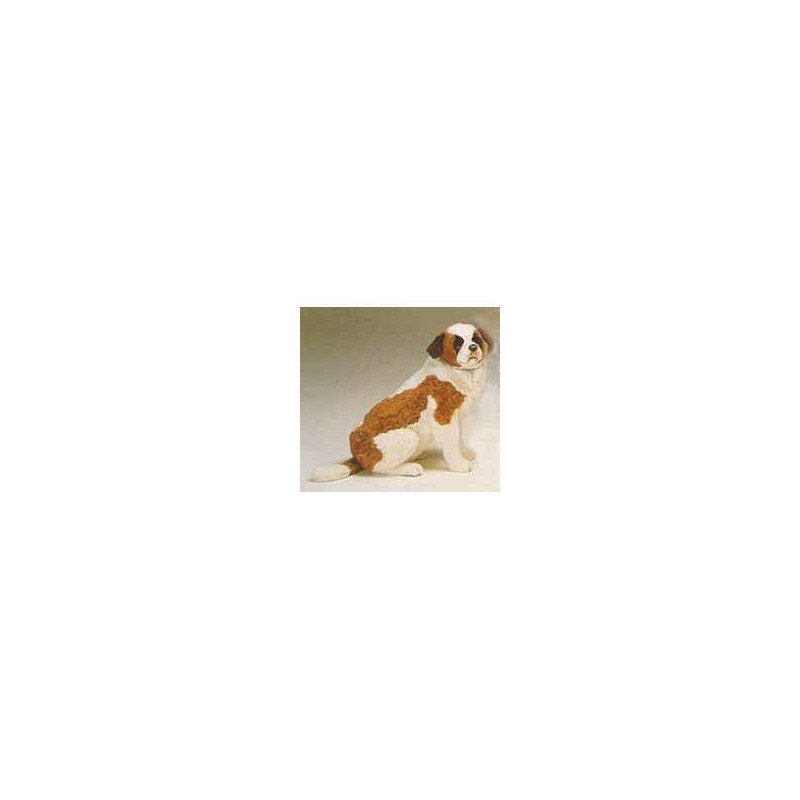 Animaux-Bois-Animaux-Bronzes propose Chien Saint bernard 70 cm assis peluche réaliste Piutre 3228