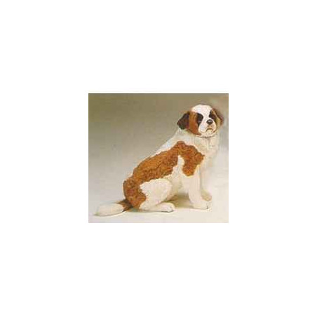 Animaux-Bois-Animaux-Bronzes propose Chien Saint bernard 70 cm assis peluche réaliste Piutre 3228