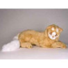 Peluche allongée chat Turc de Van marron 45 cm Piutre   327