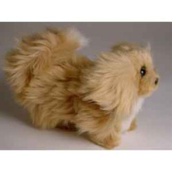 Animaux-Bois-Animaux-Bronzes propose Chien Pékinois miniature 24 cm peluche animaux debout réaliste Piutre 4287
