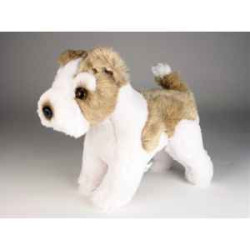Animaux-Bois-Animaux-Bronzes propose Chien Fox terrier 30 cm peluche animaux debout réaliste Piutre 3279