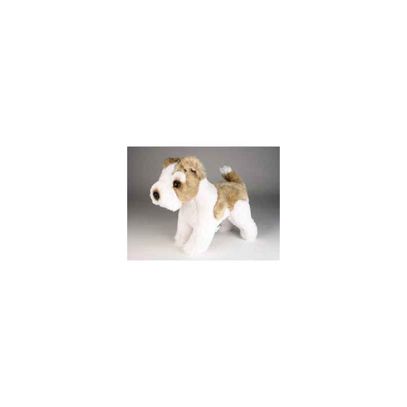 Animaux-Bois-Animaux-Bronzes propose Chien Fox terrier 30 cm peluche animaux debout réaliste Piutre 3279