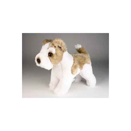 Animaux-Bois-Animaux-Bronzes propose Chien Fox terrier 30 cm peluche animaux debout réaliste Piutre 3279