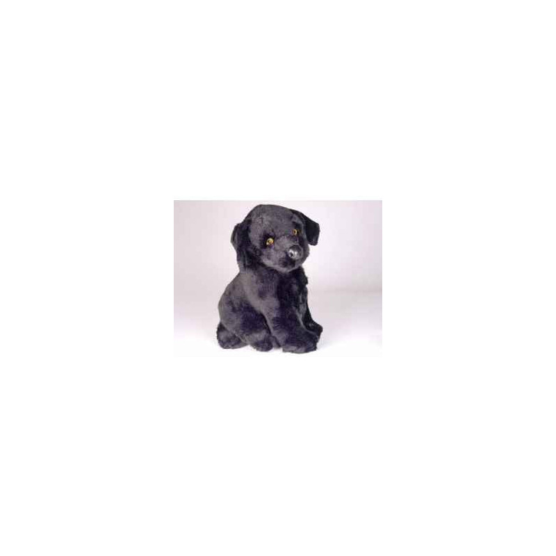 Animaux-Bois-Animaux-Bronzes propose Chien Labrador retrevier noir 30 cm assis peluche réaliste Piutre 3340