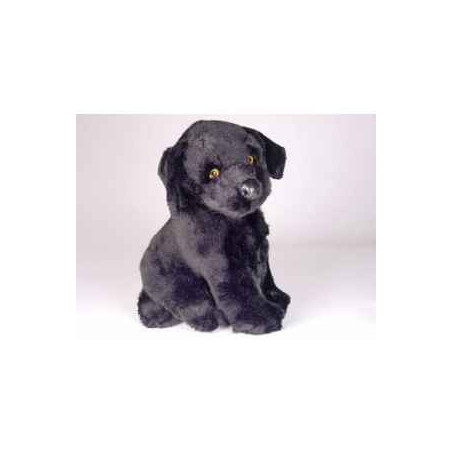 Animaux-Bois-Animaux-Bronzes propose Chien Labrador retrevier noir 30 cm assis peluche réaliste Piutre 3340