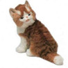Animaux-Bois-Animaux-Bronzes propose Chat maine coon 30 cm assis réaliste Piutre