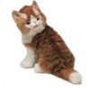 Peluche assise chat maine coon 30 cm Piutre   2381