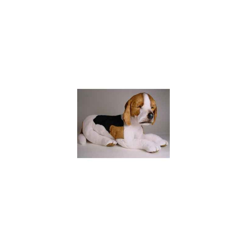 Animaux-Bois-Animaux-Bronzes propose Chien Beagle 60 cm peluche couchée réaliste Piutre 2242