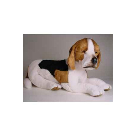 Animaux-Bois-Animaux-Bronzes propose Chien Beagle 60 cm peluche couchée réaliste Piutre 2242