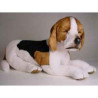 Animaux-Bois-Animaux-Bronzes propose Chien Beagle 60 cm peluche couchée réaliste Piutre 2242