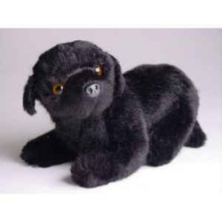 Animaux-Bois-Animaux-Bronzes propose Chien Mascotte Terre Neuve 20 cm peluche animaux allongés réaliste Piutre 4246