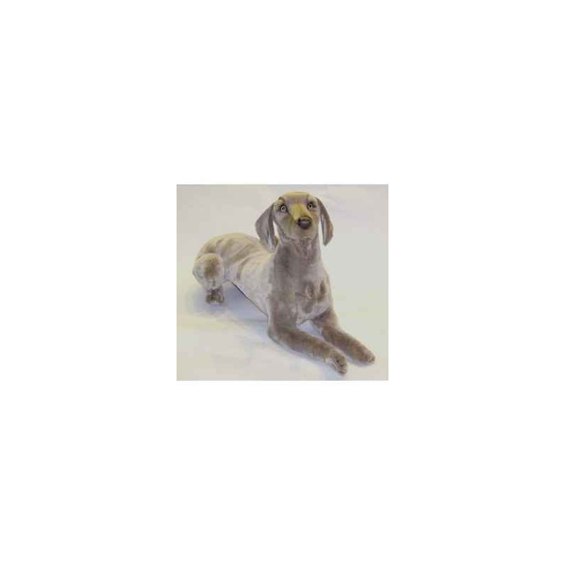 Animaux-Bois-Animaux-Bronzes propose Chien Braque de Weimar 90 cm peluche animaux allongés réaliste Piutre 3352
