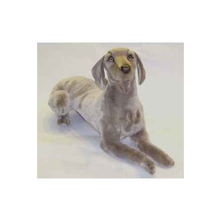 Animaux-Bois-Animaux-Bronzes propose Chien Braque de Weimar 90 cm peluche animaux allongés réaliste Piutre 3352
