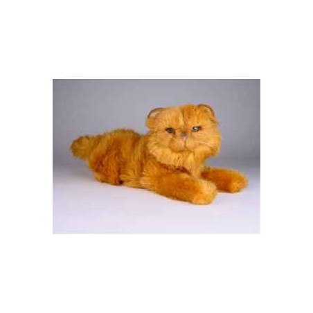 Animaux-Bois-Animaux-Bronzes propose Chat persan roux 40 cm peluche animaux allongés réaliste Piutre