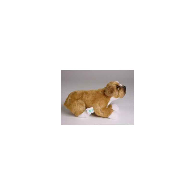 Animaux-Bois-Animaux-Bronzes propose Chien Mascotte boxer 20 cm peluche animaux allongés réaliste Piutre 4250