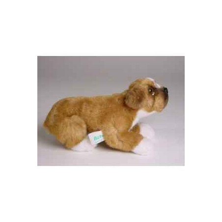 Animaux-Bois-Animaux-Bronzes propose Chien Mascotte boxer 20 cm peluche animaux allongés réaliste Piutre 4250