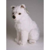 Animaux-Bois-Animaux-Bronzes propose Chien Samoyède 40 cm assis peluche réaliste Piutre 3259