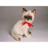 Peluche assise chat siamois 30 cm Piutre   2322