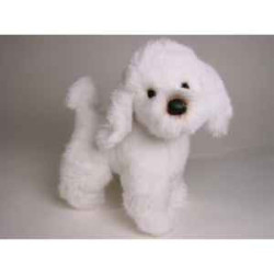 Animaux-Bois-Animaux-Bronzes propose Chien caniche blanc 35 cm peluche animaux debout réaliste Piutre 280