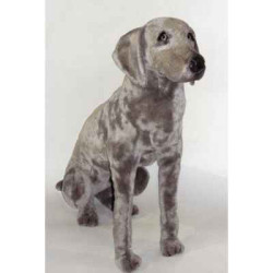 Animaux-Bois-Animaux-Bronzes propose Chien Braque de Weimar 90 cm assis peluche réaliste Piutre 3351