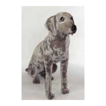 Animaux-Bois-Animaux-Bronzes propose Chien Braque de Weimar 90 cm assis peluche réaliste Piutre 3351