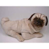 Animaux-Bois-Animaux-Bronzes propose Chien Carlin 50 cm peluche animaux allongés réaliste Piutre 2248