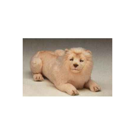 Peluche allongée lion blanc 85 cm Piutre   2523