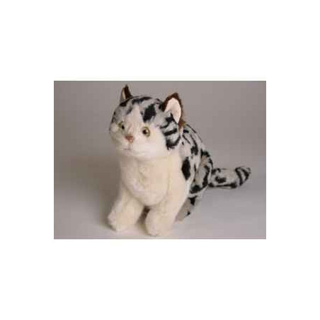 Peluche assise chat tâcheté 23 cm Piutre   2337