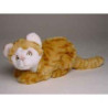 Peluche accroupie chat roux et blanc 23 cm Piutre   2341