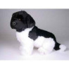 Peluche assise Terre Neuve noir/blanc 40 cm Piutre   2238