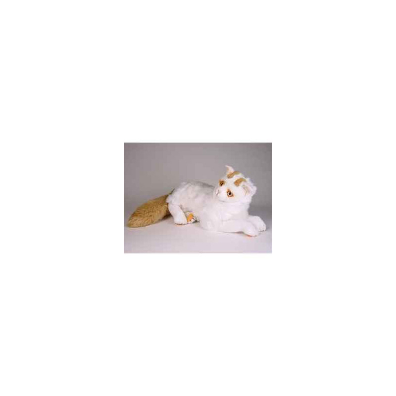 Peluche allongée chat turc de Van 45 cm Piutre   2317