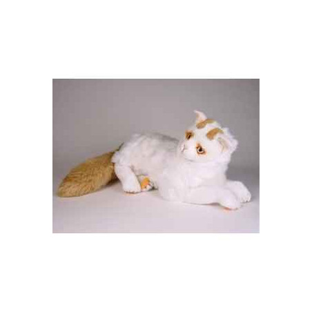 Peluche allongée chat turc de Van 45 cm Piutre   2317