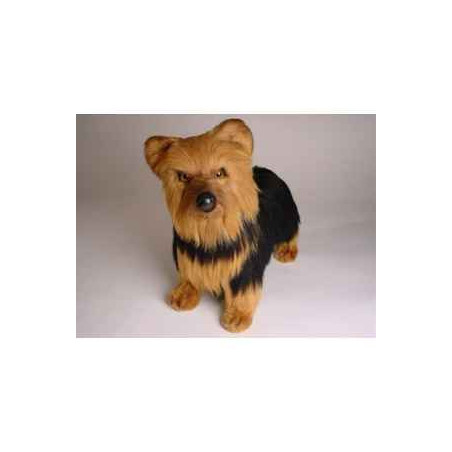 Animaux-Bois-Animaux-Bronzes propose Chien Yorkshire terrier 35 cm peluche animaux debout réaliste Piutre 3297
