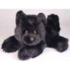 Peluche allongée chiot chow chow noir 40 cm Piutre   2612