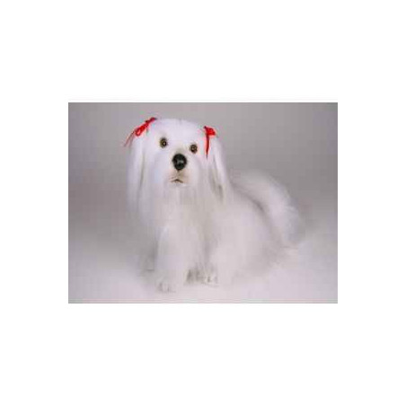 Peluche assise bichon maltais 45 cm Piutre   1229