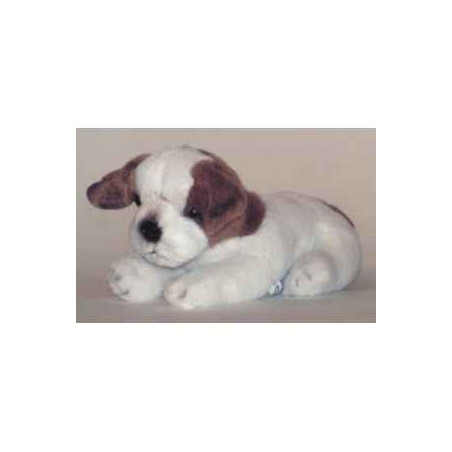 Animaux-Bois-Animaux-Bronzes propose Chien Jack-russel 28 cm peluche animaux allongés réaliste Piutre 1233
