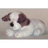 Peluche allongée jack  russel 28 cm Piutre   1233