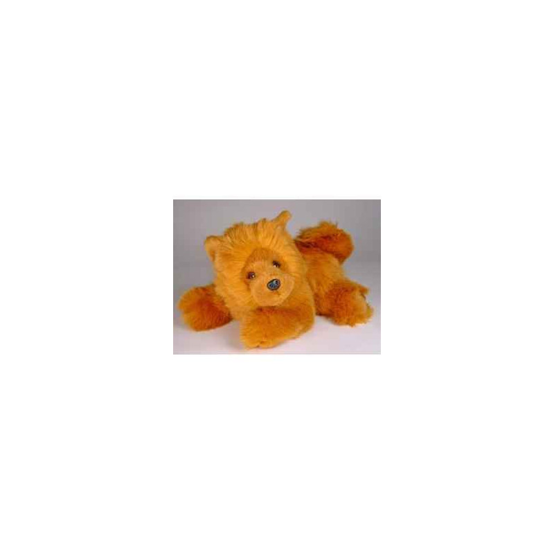 Animaux-Bois-Animaux-Bronzes propose Chien Chiot chow chow 40 cm peluche animaux allongés réaliste Piutre 2613