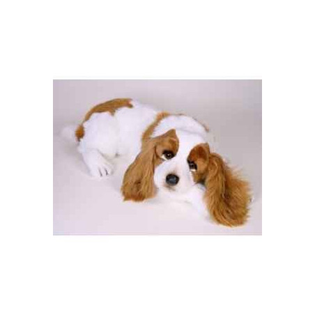 Animaux-Bois-Animaux-Bronzes propose Chien Epagneul cavalier king charles 55 cm peluche animaux allongés réaliste Piutre 1291
