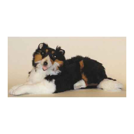 Animaux-Bois-Animaux-Bronzes propose Chien Berger shetland 70 cm peluche animaux allongés réaliste Piutre 3321