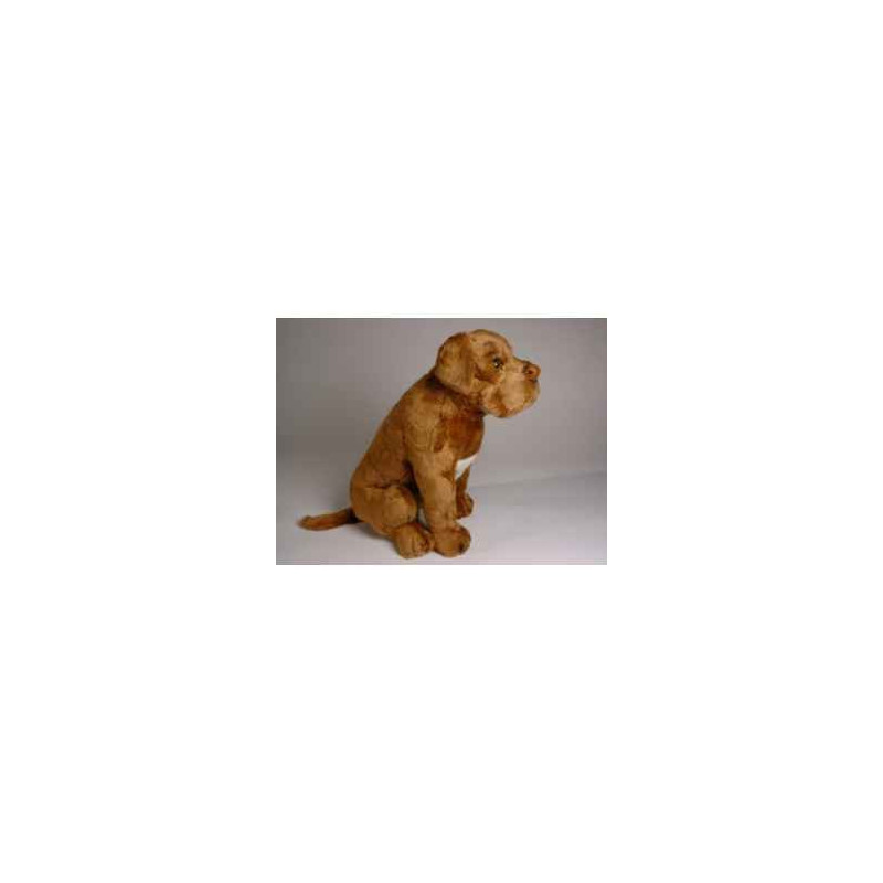 Animaux-Bois-Animaux-Bronzes propose Chien Dogue de bordeaux 45 cm assis peluche réaliste Piutre 1283