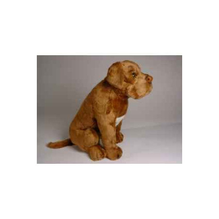 Animaux-Bois-Animaux-Bronzes propose Chien Dogue de bordeaux 45 cm assis peluche réaliste Piutre 1283