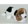 Peluche allongée chiot basset hound 30 cm Piutre   3370